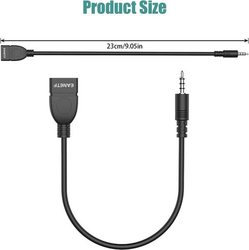 USB to Aux Audio Adapter, 3.5mm Male to USB Female Adapter for Playing Music with U-Disk in Your Car,orked only When Your CAR 3.5mm AUX Port Must ...