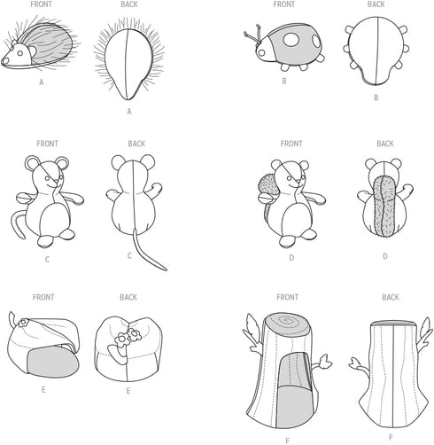 McCall's Plush Animals with Leaf and Tree Houses Sewing Pattern Packet by Carla Reiss, Design Code M8469, One Size Each, Multicolor...