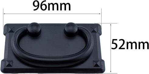Drawer Ring 2PCS 96mm Length Vintage Black Drawer Pull Handles Knobs Hardware with Screws for Dresser Cabinet Door Furniture Drawers,...