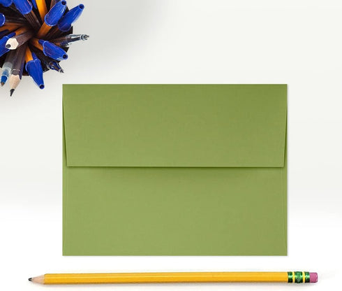 LUXPaper A2 Invitation Envelopes | Peel & Press | 4 3/8" x 5 3/4" | Avocado Green | 70lb. Text | 50 Qty...