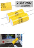 2pcs 2.2uF 250V Axial Audio Speaker Crossover stepless Film Capacitor 5% Audio Crossover Tweeter Precise Pairing...