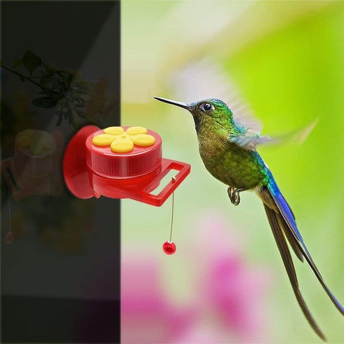 Hand Hummingbird Feeder, 3 Pack Mini Flower Handheld Hummingbird Feeding Tools with Cleaning Brush, Window Humming Wild Bird Feeders for Backyard ...