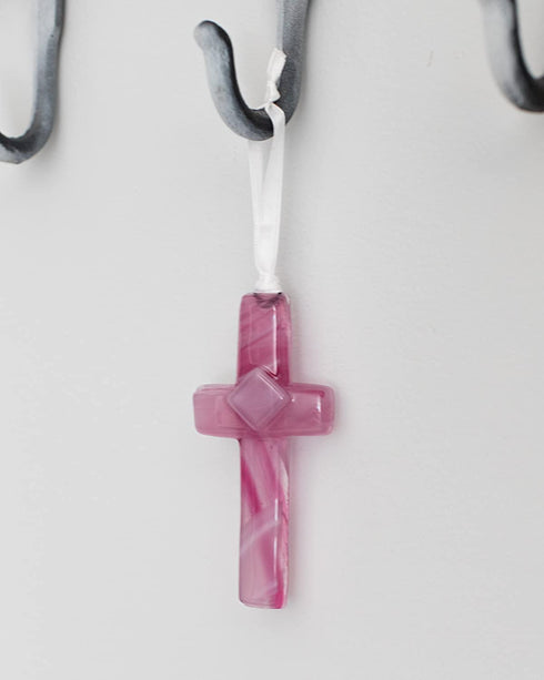 The Grandparent Gift Handmade in USA Glass Cross/Confirmation Gift for Girl/Granddaughter/Goddaughter/Niece...