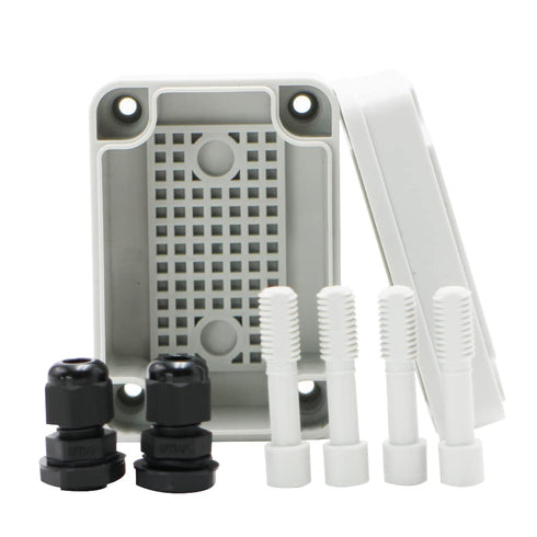 MAKERELE Outside Electrical Box Waterproof Grey 3.74”2.56”2.17” (956555mm) IP67 Small Project ABS Plastic Case with 2 NPT 1/4” Glands...
