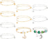 OLYCRAFT 10pcs 2.5 Inch Expandable Blank Bangle Bracelets with Removable Ball Bead - Gold & Silver Stainless Steel Wire Bangle Blank Cuff Bracelet...