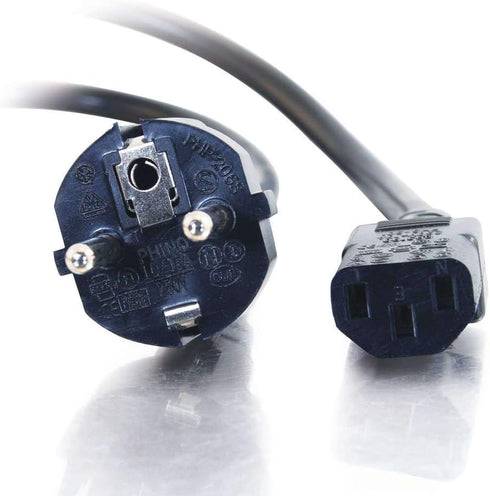 C2G/Cables to Go 03138 14 AWG European Power Cord, Black (2.5 Meters/8.20 Feet)...