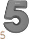 3D Silicone Cake Pans Large Number Cake Mould Novelty Cake Tins DIY Baking Mold for Birthday Wedding Anniversary 10 inch Number of 5 Gray...