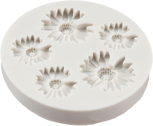 Daisy Flower Silicone Fondant Mold Flower Chocolate Candy Molds For Flower Cake Decoration Cupcake Topper Sugar Craft Polymer Clay Gum Paste...