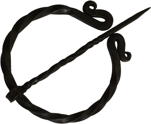 Hand -forged Twisted S shape Brooch with Twisted clock pin Medival design unisex for cloak...
