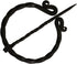 Hand -forged Twisted S shape Brooch with Twisted clock pin Medival design unisex for cloak...