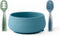 NumNum Suction Bowl + Pre-Spoon GOOtensils Self Feeding Set for Babies & Toddlers | Baby Spoon Set (Stage 1+ 2) | 100% Food Grade Silicone BPA-Fre...