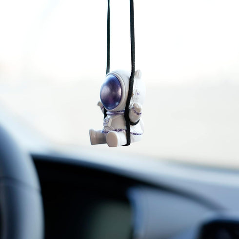 Swing Astronaut Shaped Car Pendant Cartoon Car Rear View Mirror Hanging Ornaments (New Blue)...