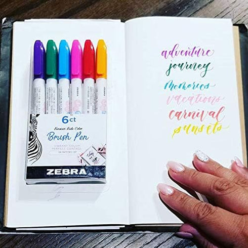ZEBRA PEN Brush, Point, Assorted Colors, 6-Count Zebra FUNWARI Pen ST 6/PKG, 6-Pack...