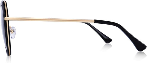 Polarized Sunglasses for Women - Cat Eye Metal Frame Sunglasses UV400...