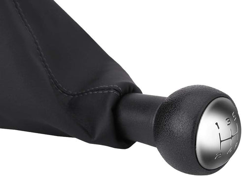 Qiilu Gear Shift Knob, 5 Speed Car Gear Shift Knob Gear Stick Gaiter Boot Kit for Peugeot 307 308 607 608 Citroen C3 C5...