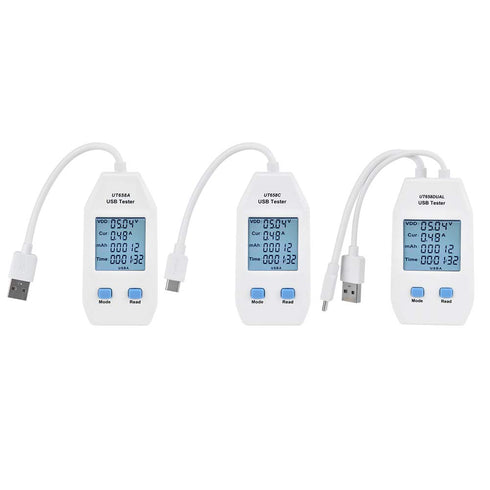 USB Meter, Digital LCD Display Voltmeter Ammeter Detector Power Tester Multimeter for Measuring Voltage, Current, Capacity, Energy, Resistance, Ca...