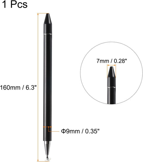 MECCANIXITY Ballpoint Pen with Stylus Tip 2 in 1 Ink Pen & Fine Point Disc Stylus Pens for All Capacitive Touch Screens Universal, Black......