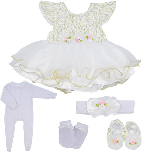 MAIHAO Reborn Baby Dolls Clothes for 17-22 Inch Newborn Baby Doll Girl, Baby Doll Clothes Outfit Accessories fit 17-22 Inch Baby Doll Girl (White ...