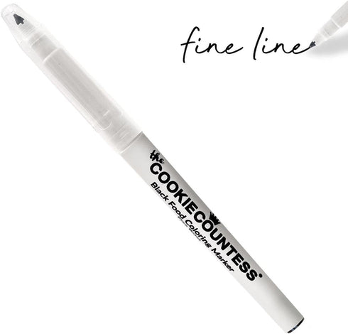 The Cookie Countess Black Fine Tip Food Marker- Value Pack of 3...