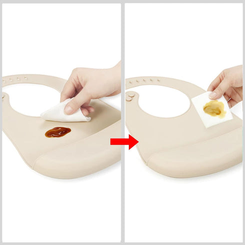 PandaEar 3 Pack Waterproof Silicone Baby Bibs| Super Thin Light Weight for Babies & Toddlers| Adjustable Soft Silicone Feeding Bibs with Food Catc...