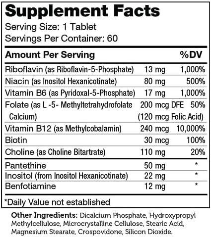 Zahler B Complex, Vitamin B Complex with all 8 Bioactive B Vitamins, Time Release Two Stage Delivery System, Certified Kosher, 60 Tablets...