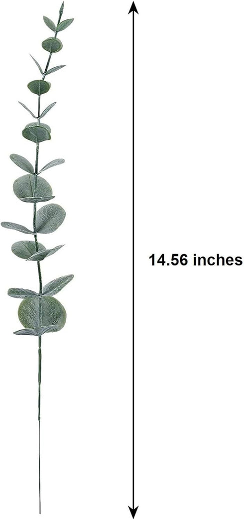 20pcs Faux Eucalyptus Stems Flowers Short Artificial Eucalyptus Greenery Stem Fake Eucuplutis Leaves Branches Decoration for Floral Arrangement We...