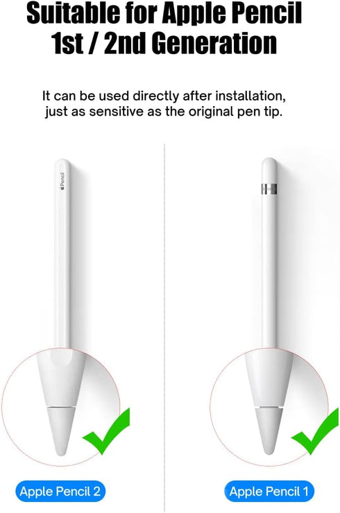Pen Tip for Apple Pencil,4 Pack Replacement Tips for Apple Pencil 1st Gen & 2nd Gen, High Sensitivity Apple Pencil Nibs for Apple Pencil,Screen Pr...