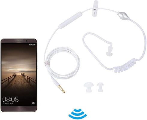 Yoidesu Universal 3.5mm Jack Acoustic Hollow Air Tube Earbuds Headphones with Microphone,Anti-Radiation in-Ear Single Earbud,Wired Cell Phone Earp...