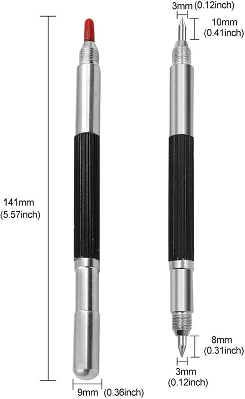 Black Alloy Scribe Pen Carbide Pen Metal Glass Tile Cutting Marker Pencil Metalworking Woodworking Hand Tools professional engraving pen for metal...