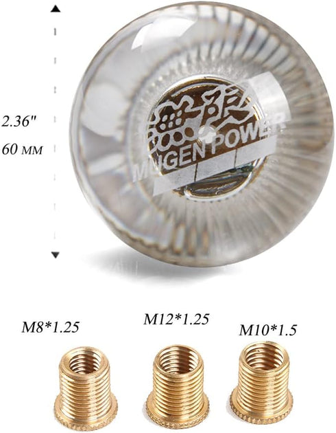 Crystal Gear Shift Knob Round Crystal Ball Shifter with Special Logo Design Universal Type Fit for Manual Car with 3 Adapters Universal Manual Kno...