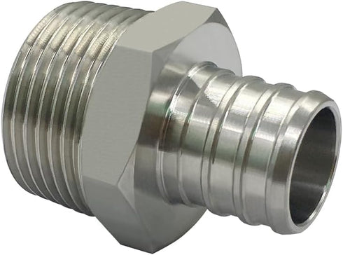 Beduan Stainless Steel PEX Garden Hose Adapter Fitting 3/4" PEX Barb to 3/4" GHT Male Connector for Outdoor Garden Irrigation Watering...
