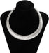 Women's Chunky Striped Flat Snake Collar Necklace Exaggerated Heavy Metal Twisted Torques Necklace...