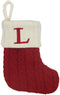 Mini 7-in Knit Monogram Wool & Wool Blend Christmas Stocking, Letter L...