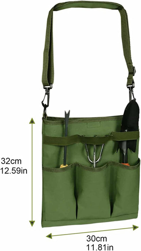 Garden storage bag, diagonal gardening tool bag with 3 external storage pockets, for storing gardening pruning tools(excluding tools)…...
