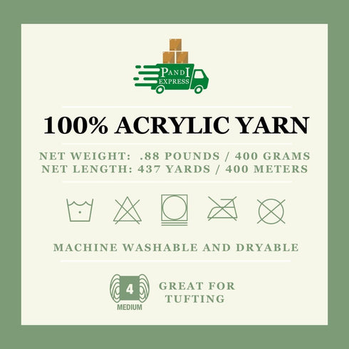 400g 8 Ply 100% Acrylic Yarn for Tufting, Crochet, Rug Weaving, Knitting, Crafts, Stitching Thread - 1 Cone x 400g (425m-475m) (Black)......