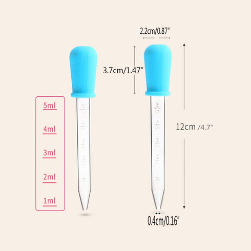 5ml Liquid Droppers Medicine Silicone and Plastic Pipettes Eye Dropper with Bulb Tip for Kids Candy Molds (8 Pack)...