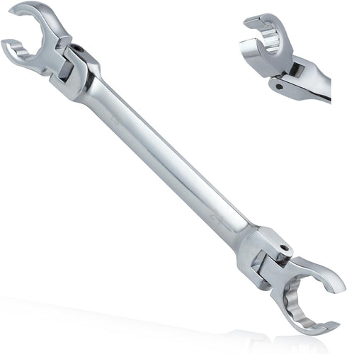 Flex Head Flare Nut Wrench 19 * 21mm Wrench Flexible Flare Nut Line Wrench Metric Flare Nut Wrench Set Metric Flare Tool Flex Tools 40Cr for Autom...