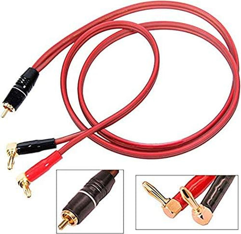 XMSJSIY Banana Plug to RCA Speaker Cable,Speaker Wire RCA Male to Banana Plugs(2banana) 4mm OFC HiFi Speaker Wire 3.28FT (1m)...