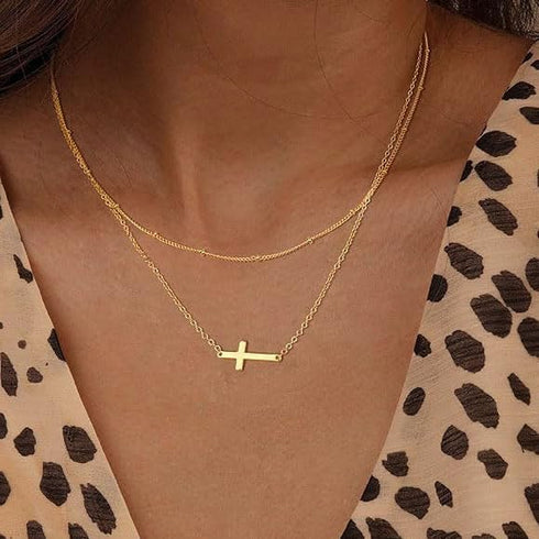 Gold Layered Necklaces for Women, Dainty Layering Chain Necklace Stackable Pendant Choker Necklaces Trendy Jewelry Gifts...