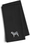 Caroline's Treasures BB3480BKTWE Siberian Husky Black Embroidered Towel Set of 2 Decorative Bathroom Guest Hand Towel for Hand, Face, Tea, Dishclo...