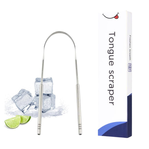 Tongue Scraper for Fresh Breath and Oral Health - Stainless Steel Cleaner for Effective Tongue Cleaning...