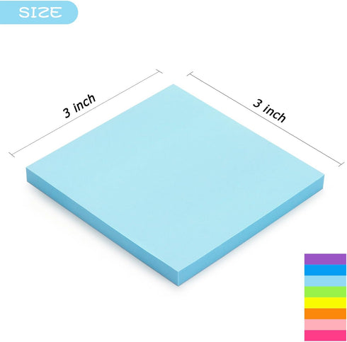 Early Buy 16 Pads Sticky Notes 8 Bright Color Self-Stick Notes 3 in x 3 in, 60 Sheets/Pad...
