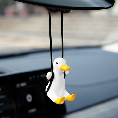 YGMONER Cute Swinging Duck Car Rear View Mirror Hanging Accessories Funny Car Interior Decor Gifts for Women Men (Duck)...