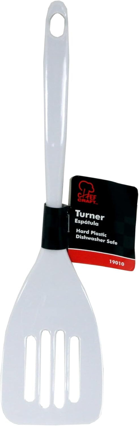 Chef Craft Basic Melamine Slotted Turner/Spatula, 11.25 inch, White...