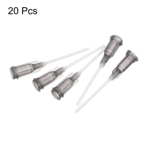 uxcell 20 Pcs 16G Plastic Dispensing Needles, 1" PTFE Glue Needle Tube Blunt Luer Lock Tips with PP Flexible Needle for Liquid Glue Gun, Grey...
