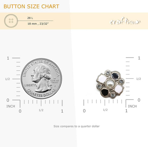 Silver Irregular Shank Sewing Buttons 20 Pcs - 18mm, 23/32"...