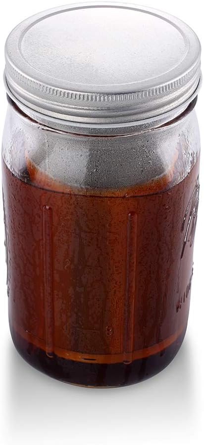MODERNJOE'S Premium Cold Brew Coffee Filter for 2 Quart Wide Mouth Mason Jars. Cold Brew Coffee Maker. Perfect for Iced Coffee and Tea. 50 Micron ...
