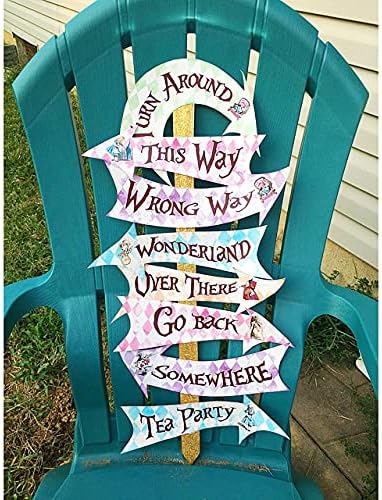 Alice in Wonderland Party Decorations, Mad Hatter Tea Party Supplies, Arrow Hanging Signs Pack of 10(Double-Sided Design)...