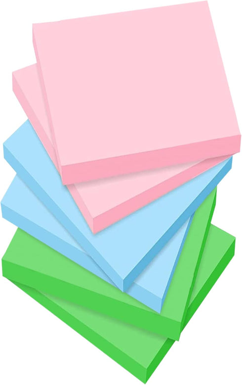 Sticky Notes 3x3 Inches, Pop Up Sticky Notes - Assorted Colors Pastel Sticky Notes | 6 Pads, 100 Notes per Pad (Total of 600 Cute Sticky Notes) | ...