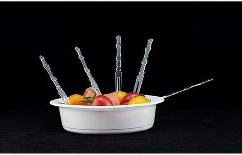 1Pack(300pcs) Disposable Plastic Fruit Forks, Forks Bistro Cocktail Forks Tasting Appetizer Forks Set Mini Cake Forks (Fruit-Fork) (plastic)...